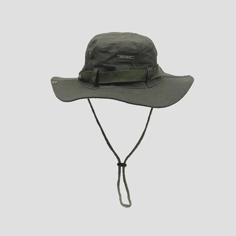 Heren Bucket Hat met Brede Rand - UV Bescherming voor Vissen, Wandelen & Outdoor