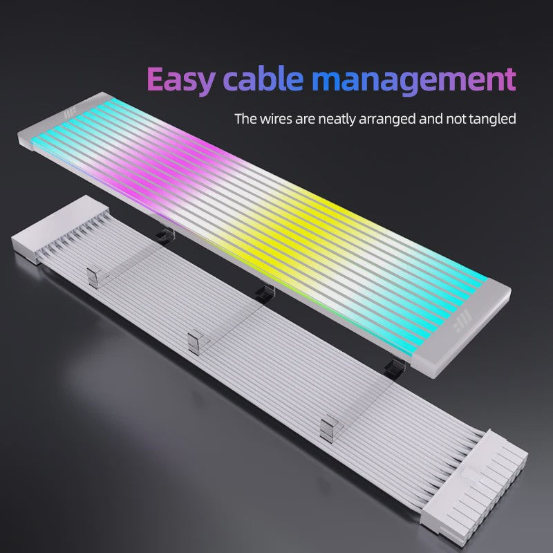 Verlichte ARGB Voedingskabel Extensie voor PC Moederbord & GPU - Sync/Async