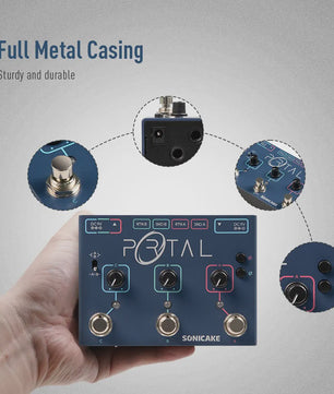 SONICAKE Portal QDS-06: 3-Kanaals Gitaar Effecten Pedaal met ABY Line Selector & Mixer