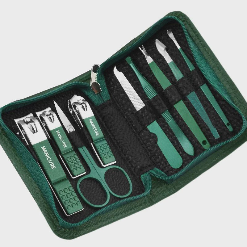 Professionele Manicure & Pedicure Set (9 Delig) - Roestvrij Staal met Reis Etui