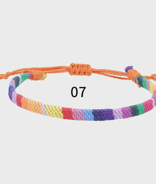 Handgemaakte Boho Anklet Armband - Geweven Stof, Verstelbaar, Beach & Ethnic Stijl