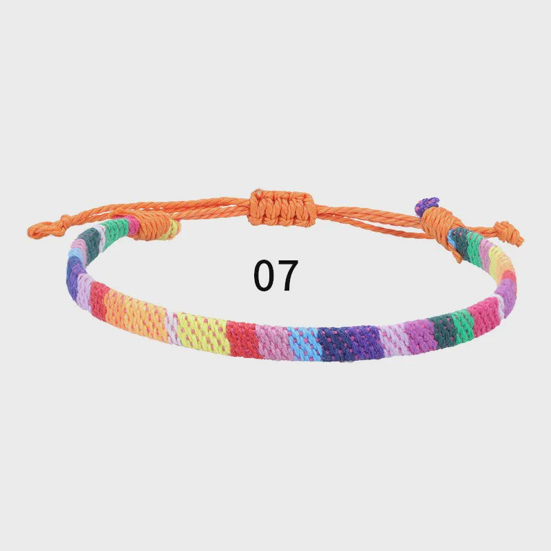 Handgemaakte Boho Anklet Armband - Geweven Stof, Verstelbaar, Beach & Ethnic Stijl