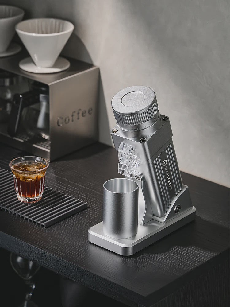 STARSEEKER E55Pro Elektrische Koffiemolen - 55mm Titanium Burr, Traploze Instelling