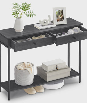 Stijlvolle Console Tafel met 2 Lades - Halmeubel, Bijzettafel of Sofa Tafel
