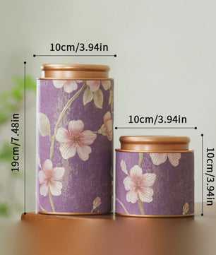 Decoratieve Theeblik met Bloemenprint - Afsluitbare Opbergbus voor Thee