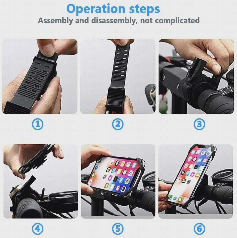 Universele Siliconen Telefoonhouder voor Fiets, Motor & Kinderwagen - Verstelbaar & Antislip