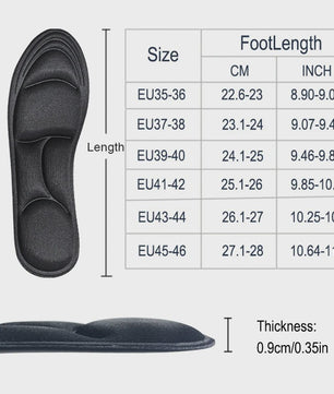 5D Massage Memory Foam Inlegzolen - Ademend, Dempende Steunzolen voor Sport & Dagelijks Gebruik