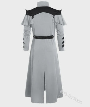 Lange Steampunk Jas voor Heren - Middeleeuws Gothic Piraat Kostuum