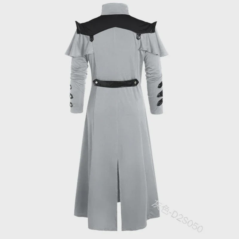 Lange Steampunk Jas voor Heren - Middeleeuws Gothic Piraat Kostuum