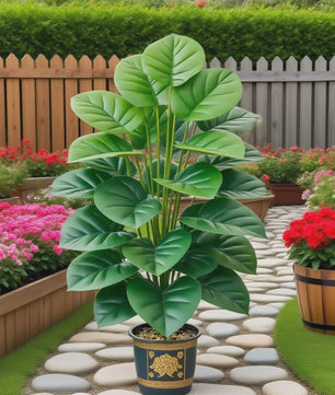 Grote Kunstplant Pothos met 24 Bladeren - 100cm Hoge Nep Groenplant