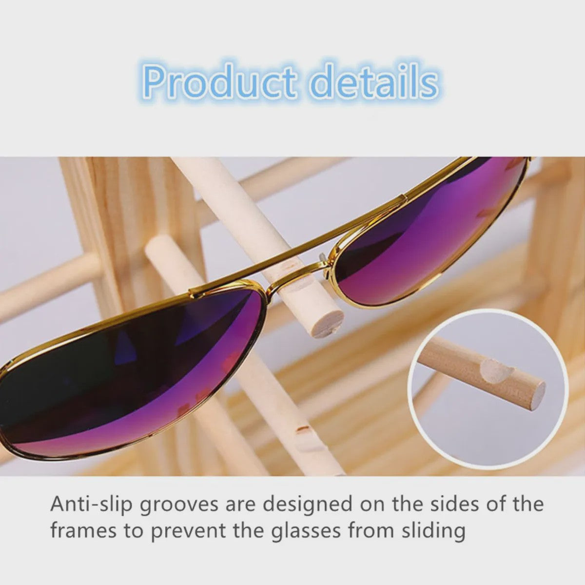 Houten Brillen Display Standaard - 5 Lagen Opbergrek voor Zonnebrillen en Optische Brillen