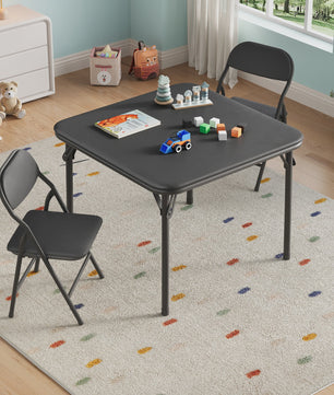 Opvouwbare Kinder Speel- en Studietafel met 2 Stoelen - Zwart