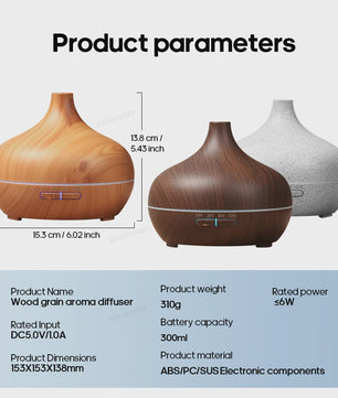 Houten Aroma Diffuser USB Luchtbevochtiger - Vernevelaar & Luchtzuiveraar