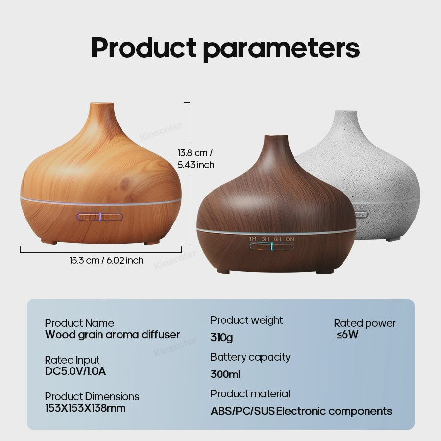 Houten Aroma Diffuser USB Luchtbevochtiger - Vernevelaar & Luchtzuiveraar