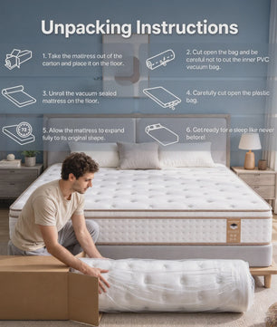 SKSBTF Hybride Pocketvering Matras - 25cm Dik, Ademend & Geluidsisolerend