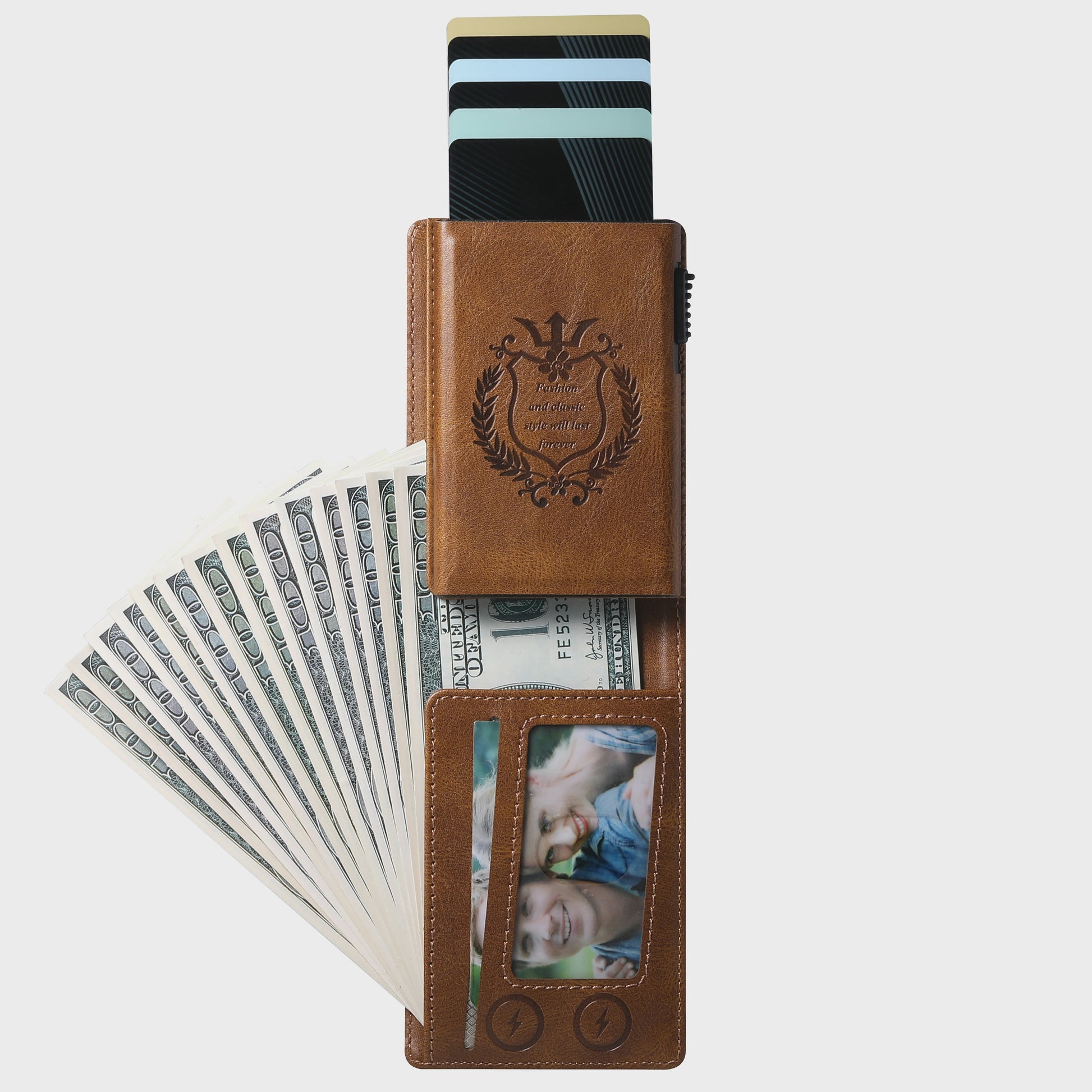 SUTENI Automatische Kaarthouder Portemonnee - Faux Leer met Kaartsleuf