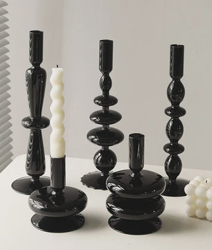 Set van 10 Luxe Glazen Kandelaars - Sfeervolle Decoratie voor Woonkamer, Bruiloft & Feest