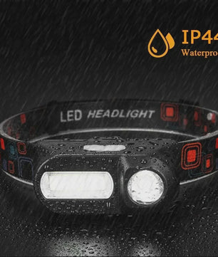 Krachtige Oplaadbare COB+LED Hoofdlamp 1500LM - Waterdicht & Helder voor Buitenactiviteiten