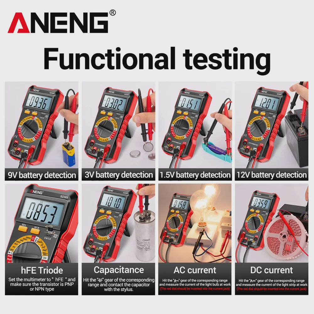 ANENG SZ305 Digitale Multimeter: Professionele Tester voor Elektriciens