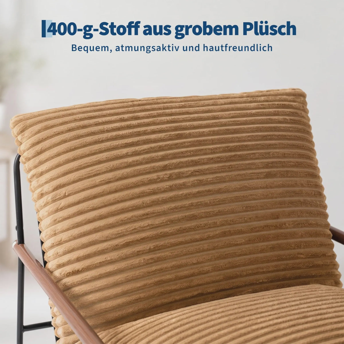 Oversized Corduroy Fauteuil - 70cm Breed - Luxe Lounge Stoel met Metalen Frame - 180kg Draagvermogen