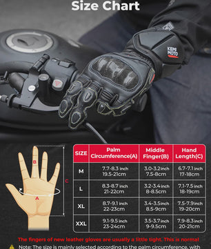 KEMIMOTO Lederen Motorhandschoenen met Kevlar Bescherming - Herfst/Zomer