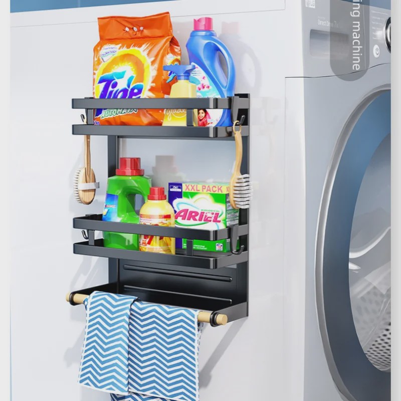 Magnetische Koelkast Organizer met 2-3 Lagen, Keukenopslag en Handdoekhouder