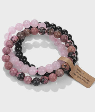 Natuursteen Kristal Kralen Armbanden Set - Amethist & Multi-Layer Combinaties