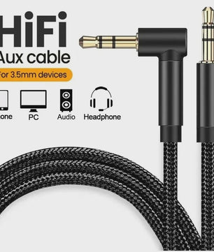 3.5mm Jack Audio Kabel 90 Graden Hoek Male-Male - Universele Aux Kabel voor Auto, Telefoon, Speaker