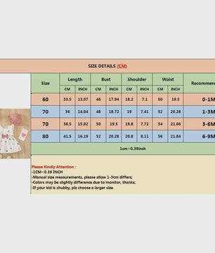 Schattige Baby Meisjes Jurk met Strik en Mutsje - Hartjes Print Zomer Set (0-9 Maanden)