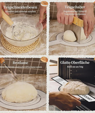 Complete Sourdough Brood Bakset: Gistingmand, Starterglas & Bakgereedschap