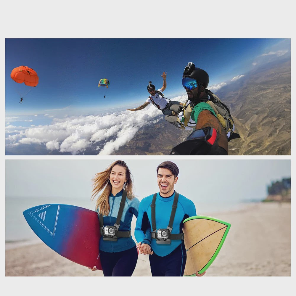 Action Camera Accessoires Kit: Hoofd- en Borstband Mount voor GoPro, Telefoon & meer