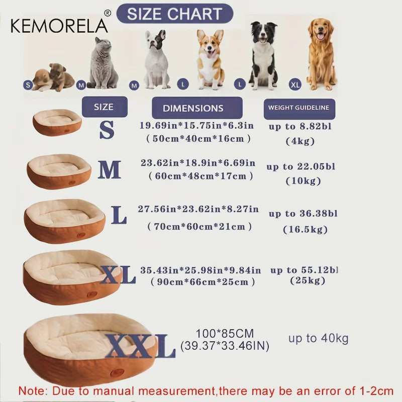 Pluche Ovaal Huisdierbed - Machinewasbaar & Comfortabel voor Hond & Kat