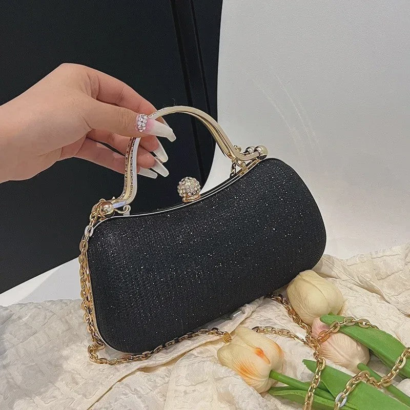 Glitter Avondtasje met Diamant Effect - Chique Clutch & Schoudertas