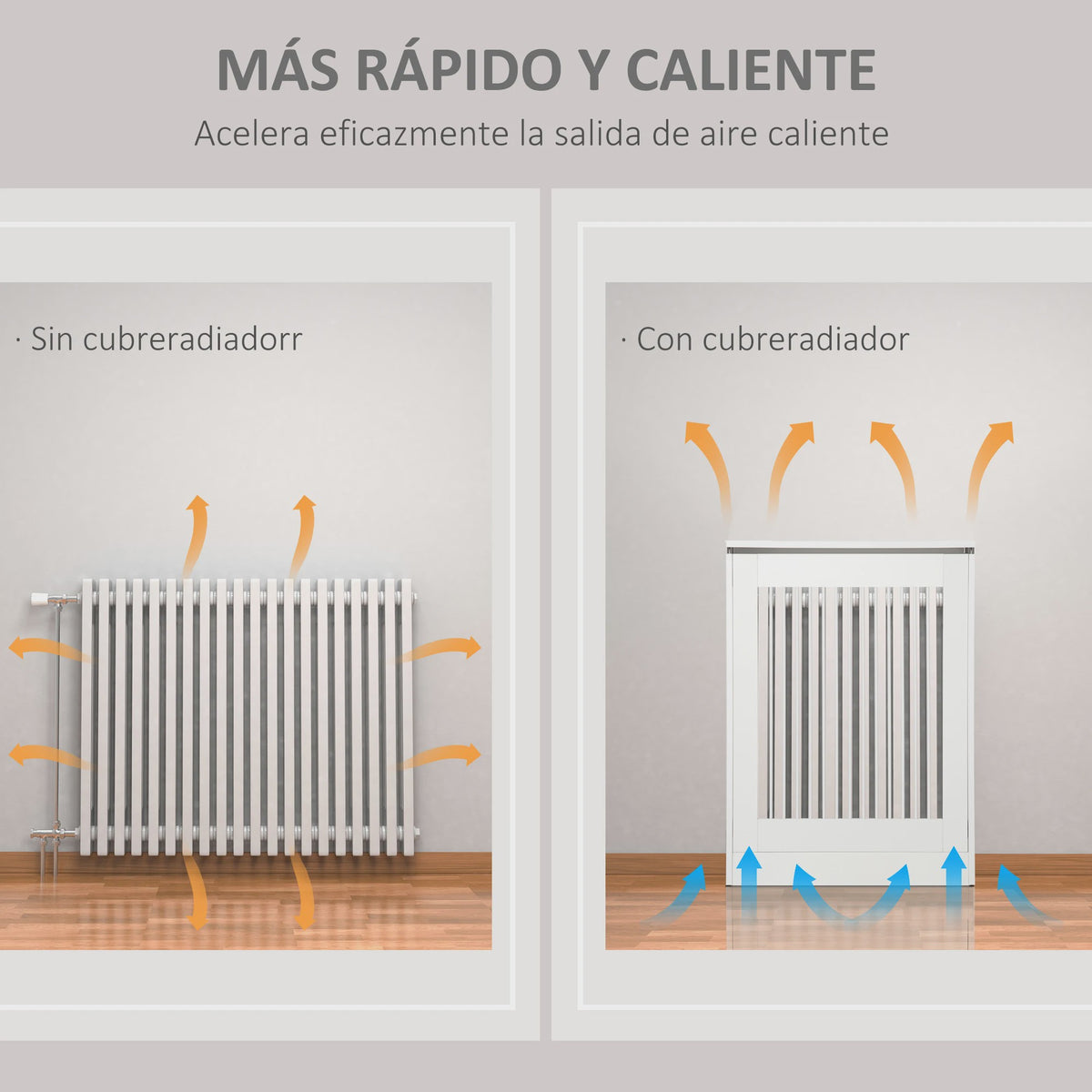 Moderne Witte MDF Radiatorombouw met Strak Design