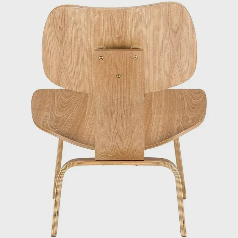 Molded Plywood Relaxfauteuil - Tijdloos Design met Houten Poten