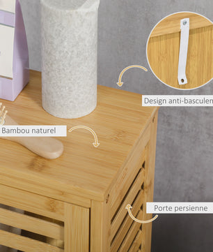 Kleankin Bamboe Badkamerkast met Verstelbare Plank - 30x70 cm