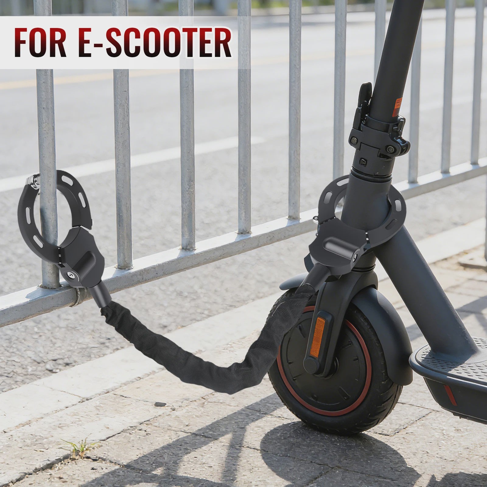 Verstelbaar Kettingslot met Stuurtas: Anti-diefstal Beveiliging voor Scooter, Fiets & Motor