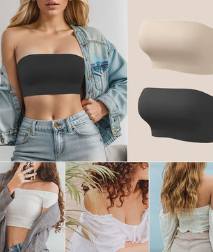 Naadloze Strapless Bandeau Top BH met Siliconen Anti-slip Strip - Comfortabele Lingerie voor Off-shoulder Outfits
