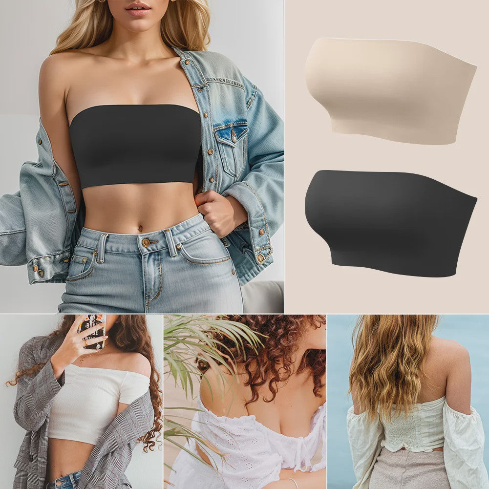 Naadloze Strapless Bandeau Top BH met Siliconen Anti-slip Strip - Comfortabele Lingerie voor Off-shoulder Outfits