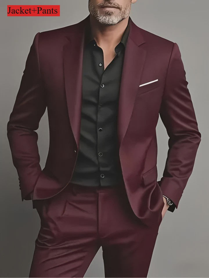 Elegante Heren Kostuum Set - Slim Fit Smoking voor Bruiloften & Formele Gelegenheden