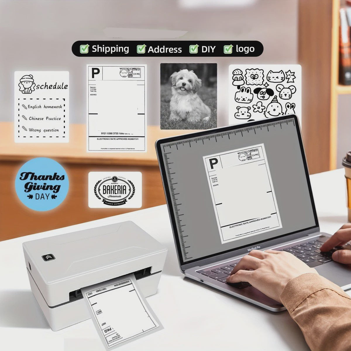 Marklife D100 Thermische Labelprinter: Print Verzending, Barcode & Bedanklabels Vanaf PC/Smartphone