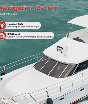 Waterdichte Marine Zoeklicht met Afstandsbediening - 12V 100W, 360° Draaibaar, Wit