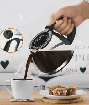 Compacte Koffiezetter 750ml (4-6 kopjes) met Uitneembare Trechter & Papierloos Filter - Ideaal voor Thuis, Kantoor & Reis