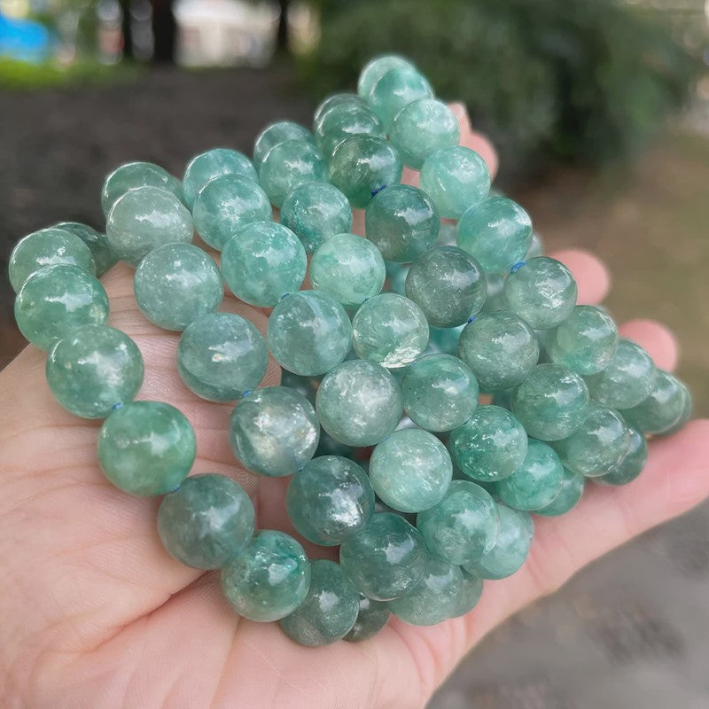 Natuurlijke Blauwe Chloriet Kralen Armband - Handgemaakt & Elastisch voor Dames