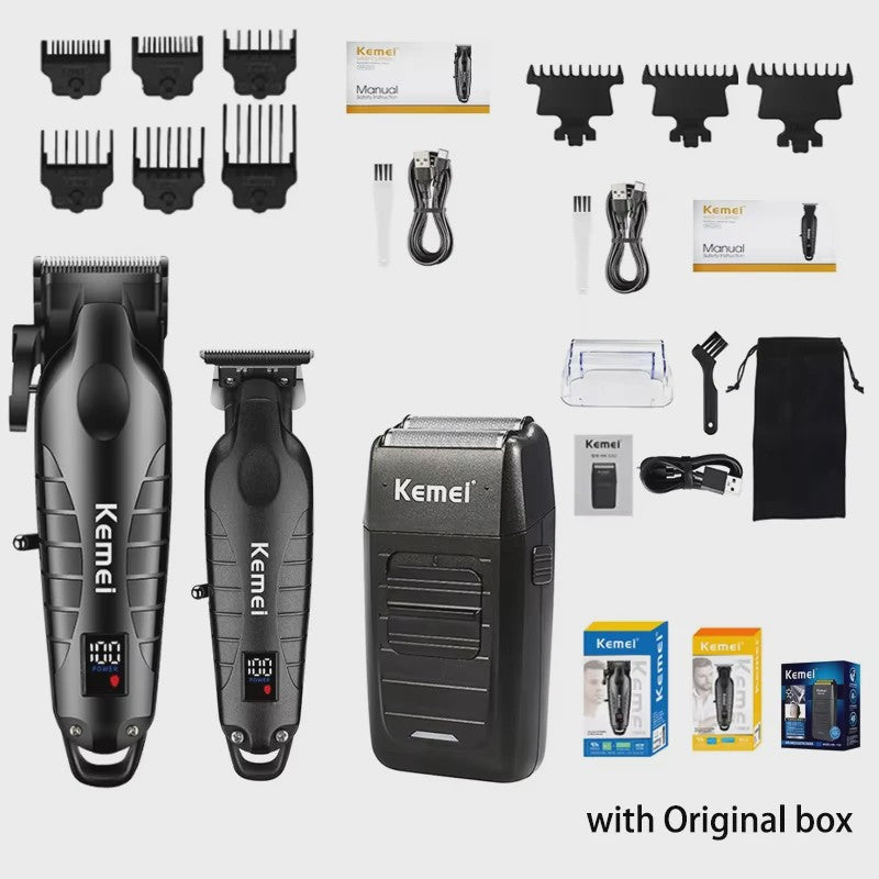 Kemei Professionele Heren Trimmer Kit - Elektrische Baard- en Haarklipper KM-2290/KM-2293/KM-1102