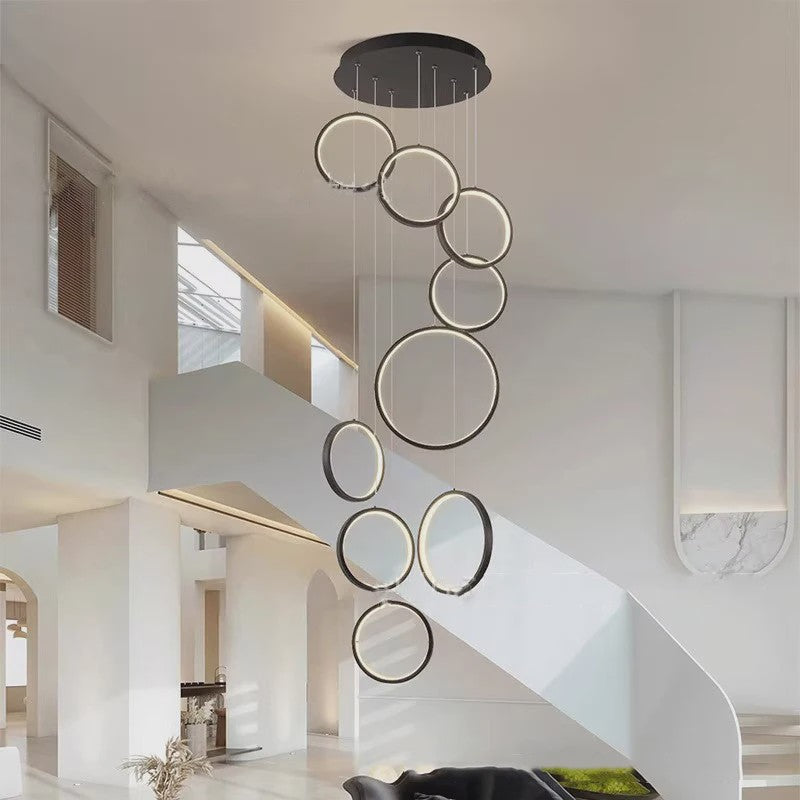 Moderne LED Plafondlamp Ring Chandelier - Hanglamp voor Woonkamer & Eetkamer
