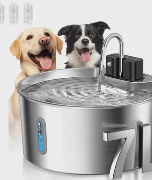 7L Roestvrijstalen Slimme Drinkfontein voor Katten en Honden met Sensor en Oplaadbare Batterij
