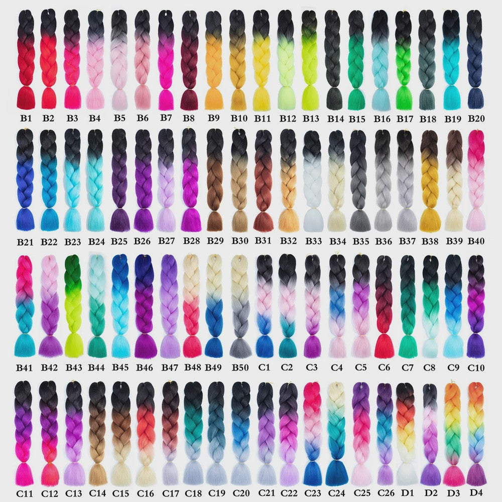 24 Inch Jumbo Braids Haarverlenging - Synthetisch Vlechtkapsel met Ombre Kleuren