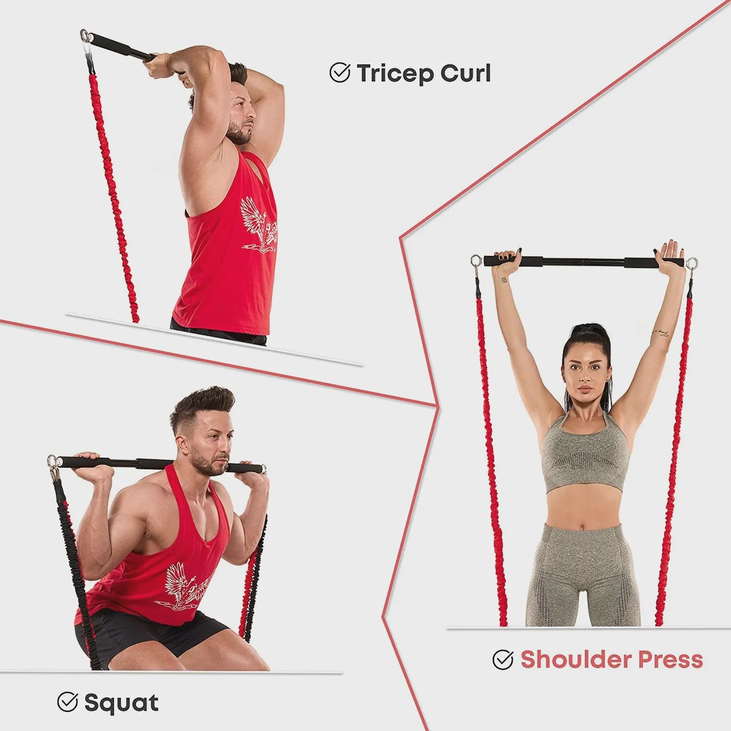 Fitness Bar met Weerstandsbanden: Complete Set voor Thuis & Pilates/Yoga Training