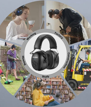 ZOHAN Bluetooth Koptelefoon met Gehoorbescherming - Ruisonderdrukking, Muziek & Opladen